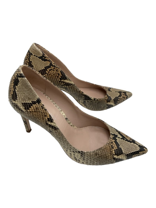 Stuart Weitzman Shoe Size 7 Beige & Brown Python Snake Print Pointed Toe Pumps Beige & Brown / 7