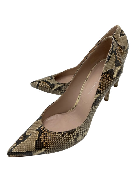 Stuart Weitzman Shoe Size 7 Beige & Brown Python Snake Print Pointed Toe Pumps Beige & Brown / 7