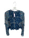 Anthropologie Size S Navy & Multi Viscose Long Sleeve Button Up Ruffle Top Navy & Multi / S