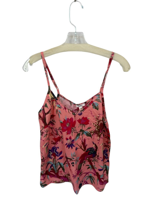 Dylan Size XS Coral & Multi Cotton Spaghetti Strap V Neck Floral Top Coral & Multi / XS
