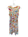 Dress Forum Size M White & Multi V Neck Sleeveless Fruit & Abstract Maxi Dress White & Multi / M