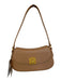 Miztique Tan PU Leather & Polyester Shoulder Bag Gold detail Clasp Purse Tan / S