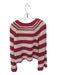 Pilcro Size M Cream & Red Cotton Blend Striped Knit Quarter Button Sweater Cream & Red / M
