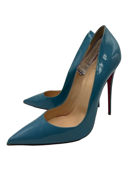 Christian Louboutin Shoe Size 42 Blue Patent Leather Pointed Toe Stiletto Pumps Blue / 42