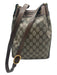 Gucci Brown Print Coated Canvas & Leather Crossbody Strap Guccissima Bucket Bag Brown Print / Medium