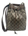 Gucci Brown Print Coated Canvas & Leather Crossbody Strap Guccissima Bucket Bag Brown Print / Medium