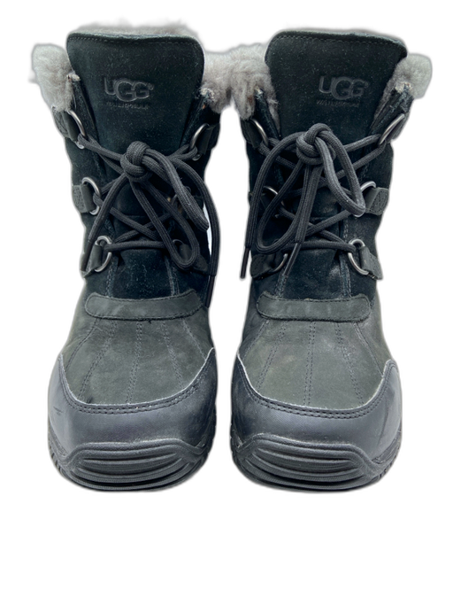 Ugg Shoe Size 8 Black & Gray Suede Lined lace up Hiking Boots Black & Gray / 8