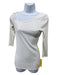 Theory Size Medium White Cotton Blend Ribbed Long Sleeve One Shoulder Fitted Top White / Medium