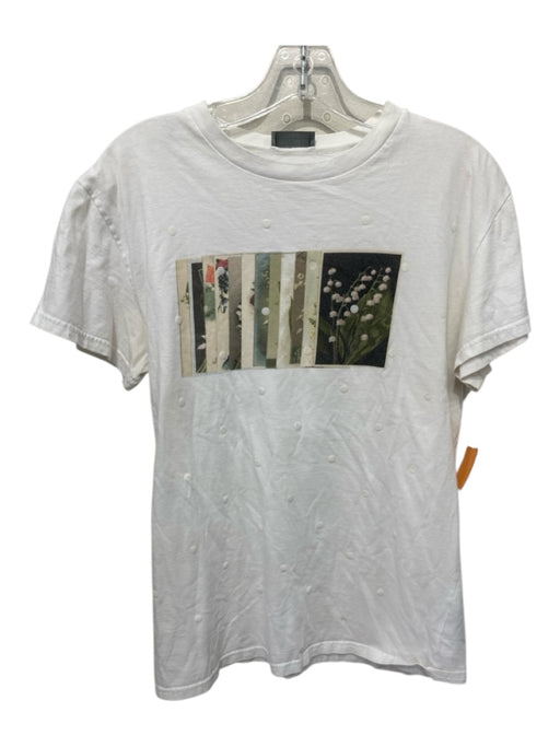 Dior Size M White & Multi Cotton Graphic T Shirt Polka dot Top White & Multi / M