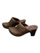 Dansko Shoe Size 38 Dark Brown Leather Clog Slip On Block Heel Almond Toe Shoes Dark Brown / 38