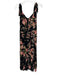 Reformation Size xs / 2 Black, Pink & Multi Viscose Floral Tie Straps Dress Black, Pink & Multi / xs / 2