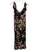 Reformation Size xs / 2 Black, Pink & Multi Viscose Floral Tie Straps Dress Black, Pink & Multi / xs / 2
