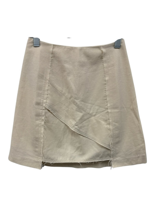 Wnderkammer Size S Cream White Cotton Seam Detail Raw Hem Assymetric Mini Skirt Cream White / S