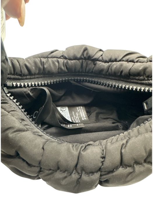 COS Black Top Handle Puffer Zip Close Bag Black / Mini