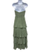 Lulus Size Small Sage green Polyester Strapless Pleated Peplum Gown Sage green / Small