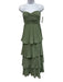 Lulus Size Small Sage green Polyester Strapless Pleated Peplum Gown Sage green / Small
