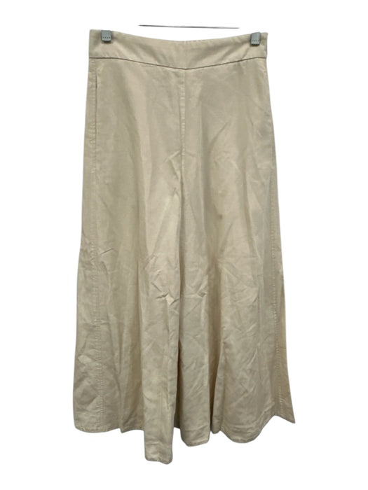 COS Size 34 Cream White Cotton High Rise Pockets Wide Leg Cropped Pants Cream White / 34