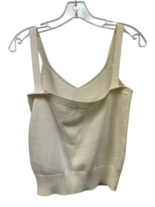 LO61 Size Est. XS/S Cream Cotton Blend Knit Tank Cardigan Set Sweater Set Cream / Est. XS/S