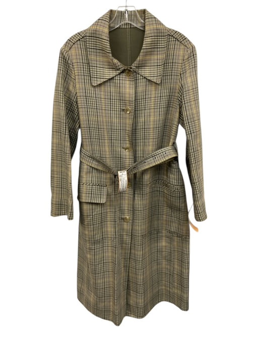 FRONTROW X RECTO Size XXS Olive & Cream Cotton Blend Plaid Reversable Jacket Olive & Cream / XXS