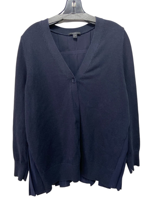 COS Size XS Navy Blue Cotton button up Pleated Back Cardigan Navy Blue / XS