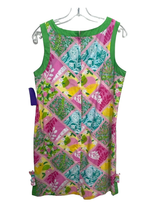 Lilly Pulitzer Size 8 Green Pink Yellow Blue Cotton Sleeveless Geometric Dress Green Pink Yellow Blue / 8