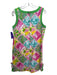 Lilly Pulitzer Size 8 Green Pink Yellow Blue Cotton Sleeveless Geometric Dress Green Pink Yellow Blue / 8