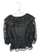 Marie Oliver Size S Black Lace Long Balloon Sleeve Flowers Top Black / S