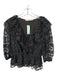 Marie Oliver Size S Black Lace Long Balloon Sleeve Flowers Top Black / S