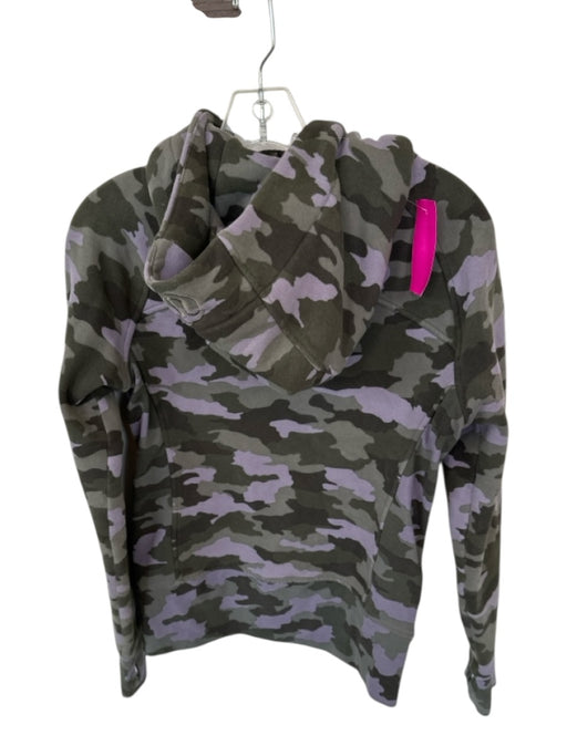 Lululemon Size 6 Green & Purple Cotton Denim Hood Camo Full Zip Athletic Jacket Green & Purple / 6