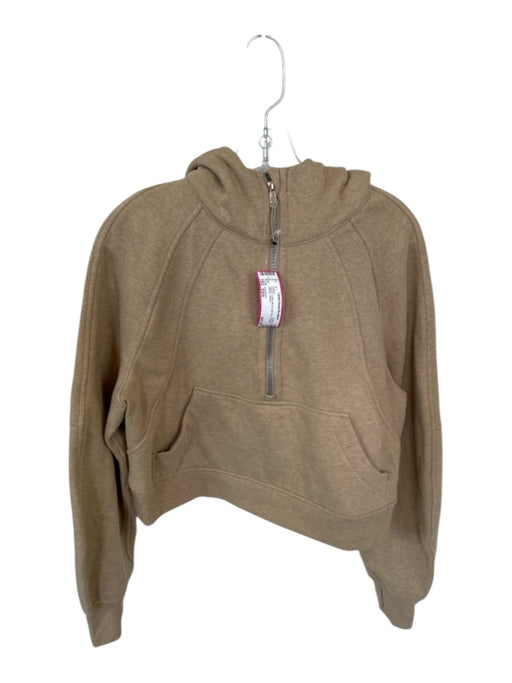 Lululemon Size XS/S Camel Cotton Blend Half Zip Cropped Athletic Jacket Camel / XS/S