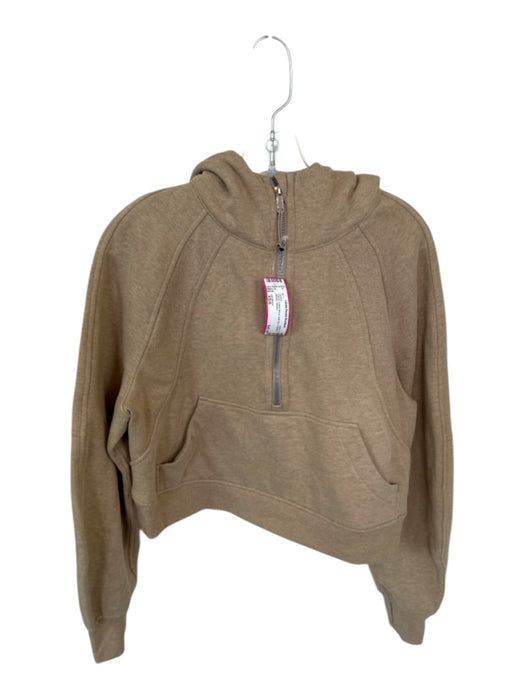 Lululemon Size XS/S Camel Cotton Blend Half Zip Cropped Athletic Jacket Camel / XS/S