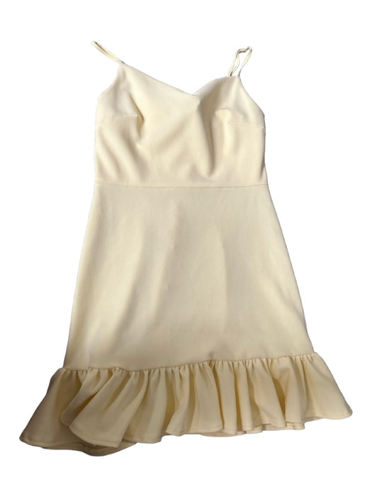 1. State Size 4 Pale Yellow Polyester Spaghetti Strap Ruffles Dress Pale Yellow / 4