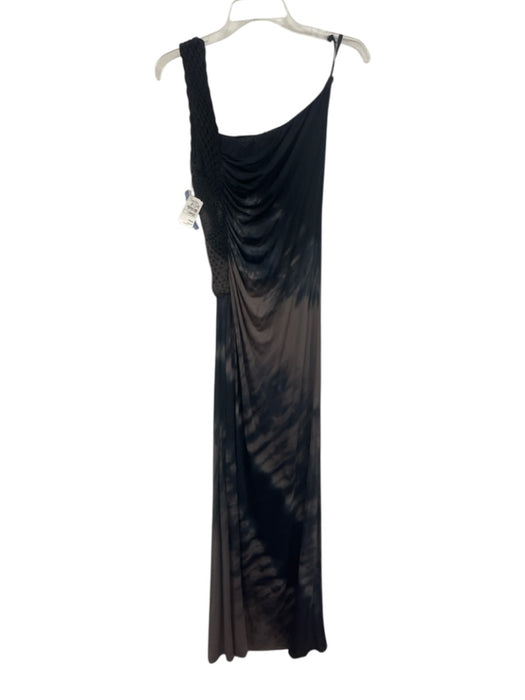 Sky Size Large Navy Blue & Brown Rayon Blend Sleeveless Tie Dye Maxi Dress Navy Blue & Brown / Large