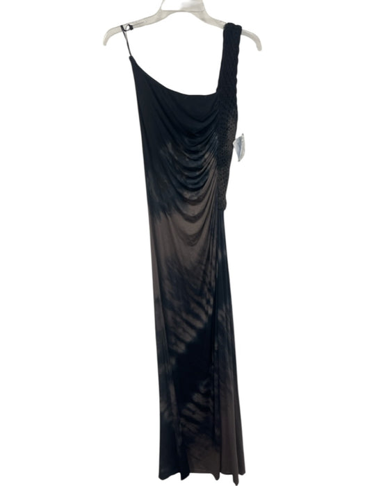 Sky Size Large Navy Blue & Brown Rayon Blend Sleeveless Tie Dye Maxi Dress Navy Blue & Brown / Large