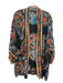 Tolani Size One Size Black Orange Red Blue Viscose Paisley Open Front Cardigan Black Orange Red Blue / One Size