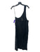 FP Beach Size L Black Cotton Crochet One Shoulder Sleeveless Midi Dress Black / L