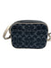 Coach Navy & white Leather & Canvas Zip Close Monogram Logo Crossbody Strap Bag Navy & white / Small