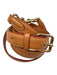 Coach Navy Blue & Brown Leather & Canvas Flap Monogram Gold Hardware Tassel Bag Navy Blue & Brown / Medium