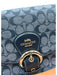 Coach Navy Blue & Brown Leather & Canvas Flap Monogram Gold Hardware Tassel Bag Navy Blue & Brown / Medium