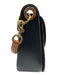 Coach Navy Blue & Brown Leather & Canvas Flap Monogram Gold Hardware Tassel Bag Navy Blue & Brown / Medium