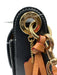 Coach Navy Blue & Brown Leather & Canvas Flap Monogram Gold Hardware Tassel Bag Navy Blue & Brown / Medium