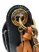 Coach Navy Blue & Brown Leather & Canvas Flap Monogram Gold Hardware Tassel Bag Navy Blue & Brown / Medium