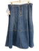 Holding Horses Size 14 Medium Wash Cotton Denim Back Zip Patch Pocket Midi Skirt Medium Wash / 14