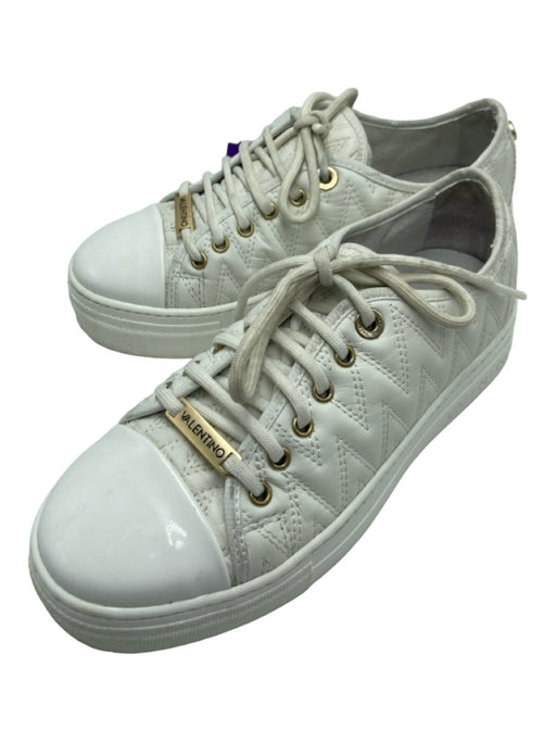 Valentino by Mario Valentino Shoe Size 6.5 White Leather Lace Up Sneakers White / 6.5