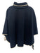 Tuckernuck Navy Blue & White Polyester & Rayon Pleather Trim Fold Collar Poncho Navy Blue & White / One Size