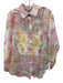 Antonio Melani Size 2 Pink, Yellow, Green Viscose & Linen Long Sheer Sleeves Top Pink, Yellow, Green / 2