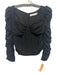 ASTR The Label Size M Black Polyester Long puff sleeve Metallic Textured Top Black / M