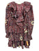 Ulla Johnson Size 2 Burgundy Red, Cream, Blue Cotton Long puff sleeve Mini Dress Burgundy Red, Cream, Blue / 2
