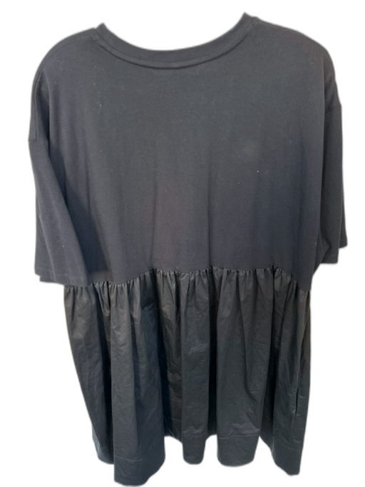 Cynthia Rowley Size M Black Cotton Blend Short Sleeve Front Pockets Dress Black / M