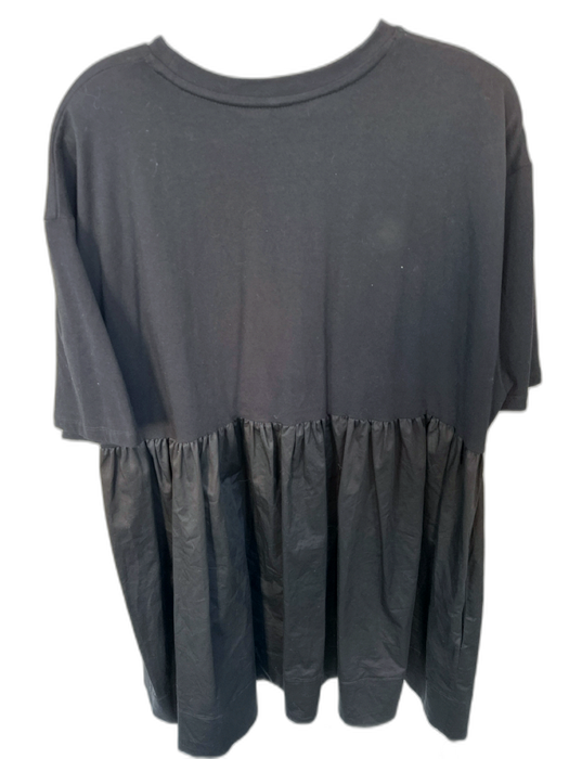 Cynthia Rowley Size M Black Cotton Blend Short Sleeve Front Pockets Dress Black / M